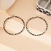 Ring with Leopard Print Alloy Hoop Earrings LS-EJEW-Z112-02P-1