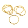 Brass Round Beads Stretch Bracelets BJEW-A034-05G-4