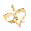 Brass Micro Pave Cubic Zirconia Rings RJEW-R141-01G-2