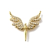 Brass Micro Pave Cubic Zirconia Pendants KK-Z102-14G-1