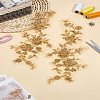 1Pair Flower Polyester Embroidery Appliques PATC-LP0001-36-1