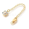 Brass ABS Imitation Pearl Ends with Chain KK-K398-10G-2