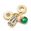 Brass Micro Pave Cubic Zirconia European Dangle Charms KK-C137-17G-2