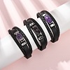 Natural Amethyst & Braided Microfiber Leather Multi-strand Bracelets for Women Men GG-CBAEA55-01C-1