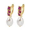 Rack Plating Brass Micro Pave Cubic Zirconia Hoop Earring EJEW-C102-02G-01-1