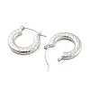 Non-Tarnish Texture Ring 304 Stainless Steel Hoop Earrings for Women LS-EJEW-C067-05P-2