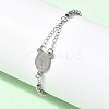 304 Stainless Steel Saint Benedict Cross Link Bracelets for Women BJEW-K295-02P-1