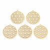 Rack Plating 201 Stainless Steel Filigree Pendants STAS-T057-43G-1