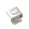 Letter Style 304 Stainless Steel Square Slide Charms STAS-L132-09U-2