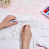 2Pcs 2 Style Flower Polyester Embroidery Appliques PATC-WR0001-01-3