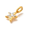 Brass Micro Pave Cubic Zirconia Pendants KK-S517-01A-G-2