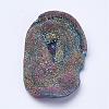 Electroplate Natural Druzy Agate Beads G-P252-01B-2