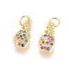 Brass Micro Pave Cubic Zirconia Pendants ZIRC-L093-27G-1