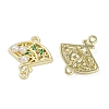 Alloy Green Enamel Fan Connector Charms FIND-M079-07A-G-2