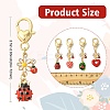 4Pcs 4 Styles Alloy Enamel Keychains KEYC-CJ00011-2