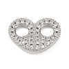 Brass Micro Pave Clear Cubic Zirconia Links Connector Charms KK-K413-06P-1
