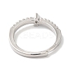 Rack Plating Brass Clear Cubic Zirconia Number 4 Adjustable Rings for Women RJEW-S407-09P-04-3