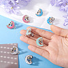 4 Pairs 4 Colors Platinum Alloy Enamel Waist Tighteners AJEW-TA0002-66-7