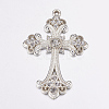 Alloy Rhinestone Cross Big Pendants LS-ALRI-1475-S-NR-2