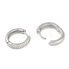 Rack Plating Ring Brass Micro Pave Cubic Zirconia Hoop Earrings EJEW-Z059-12P-01-2