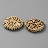 Flat Round Handmade Reed Cane/Rattan Woven Beads WOVE-CJC0001-02B-2