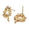 Brass Micro Pave Cubic Zirconia Studs Earring Findings KK-K364-07G-2