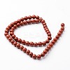 Round Natural Red Jasper Bead Strands G-J346-21-6mm-2