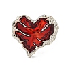 Heart Zinc Alloy Enamel Adjustable Rings for Women RJEW-Z048-04P-2
