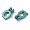 Spray Painted Alloy  2-Loop Link Pendants PALLOY-T075-48Q-RS-3
