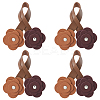 4Pcs PU Leather Flower Pendant Decorations AJEW-FH0009-99A-1