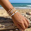 5Pcs 5 Styles Glass & Resin Beads Stretch Bracelet UJ8716-1-1