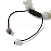 8mm Round Natural Flower Amazonite Braided Bead Bracelets BJEW-C067-01B-23-4