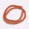 1 Strand Dyed Orange Red Round Synthetic Turquoise Beads Strands X-TURQ-G106-6mm-02G-2