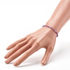 Faceted Rondelle Natural Amethyst Beads Stretch Bracelets BJEW-JB06383-02-3