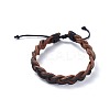 Adjustable Cowhide Leather Cord Braided Bracelets BJEW-JB04437-01-1