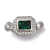 Brass Micro Pave Cubic Zirconia Box Clasps KK-P291-32P-1