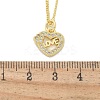 Brass Micro Pave Clear Cubic Zirconia Hollow Love Heart Pendant Necklaces for Women NJEW-M088-02G-03-3