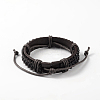 Adjustable Unisex Cowhide Cord Bracelets BJEW-L544-12B-4