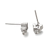 Brass with Cubic Zirconia Stud Earring Finding LS-KK-Q048-17P-2
