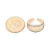 Brass Micro Pave Clear Cubic Zirconia Cuff Finger Rings for Women RJEW-C116-10G-5
