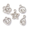 50Pcs 5 Styles Plastic with Resin Rhinestone Pendants KY-CJ0001-94-6
