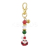 Christmas Santa Claus & Deer Handmade Glass Seed Beads Pendant Decorations HJEW-MZ00068-3