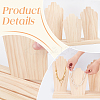 Bust Shaped Wood Jewelry Display Stands with 3-Slot Base ODIS-WH0038-69-4