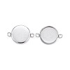 Non-Tarnish 304 Stainless Steel Cabochon Connector Settings A-STAS-G127-14-12mm-P-1
