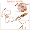 2Pcs 2 Colors Cloth Flower Wrap Waxed Cord Dress Belts for Ladies Decoration AJEW-CA0005-08-4