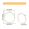 50Pcs 5 Colors Ion Plating(IP) 316 Stainless Steel Hoop Earrings Findings STAS-DC0003-93-3