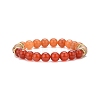3Pcs 3 Style Natural Mixed Gemstone & Wood Round Beaded Stretch Bracelets Set for Woman BJEW-JB09081-4