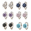 Brass Micro Pave Cubic Zirconia Hoop Earrings EJEW-S277-07P-2