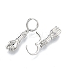Brass Hand Palm Dangle Leverback Earrings for Women EJEW-N012-106P-3