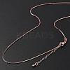 Brass Box Chain Necklaces for Women NJEW-D302-42RG-3